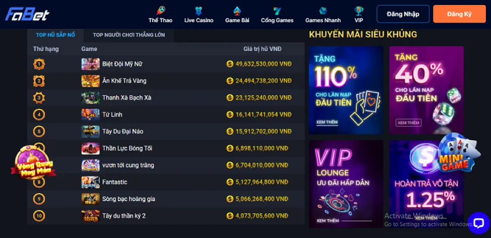 Trò chơi nổ hũ sv689 win